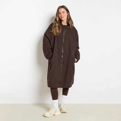 Water Resistant Sherpa Drying Robe – Dark Brown