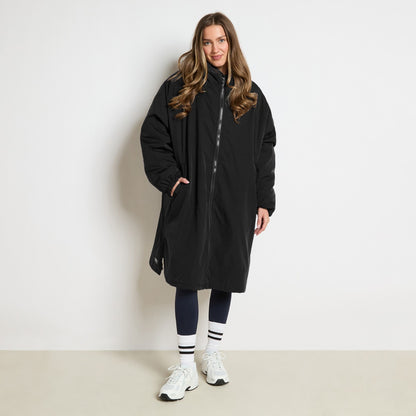 Water Resistant Sherpa Drying Robe – Black