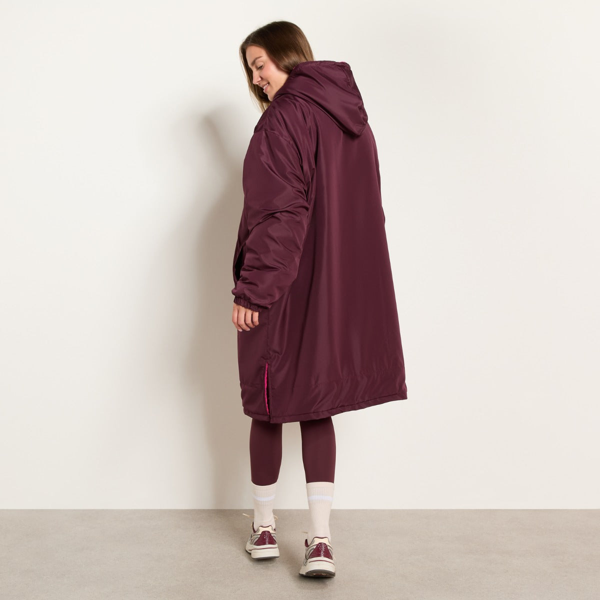 Water Resistant Sherpa Drying Robe – Plum