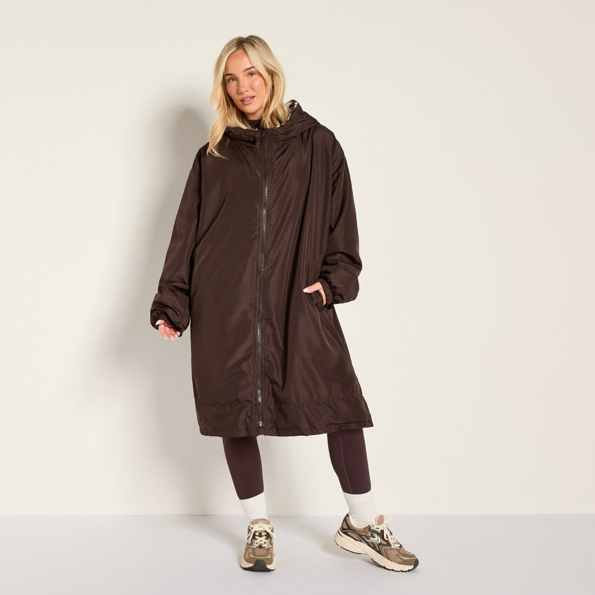 Zebra Print Sherpa Drying Robe – Brown Zebra