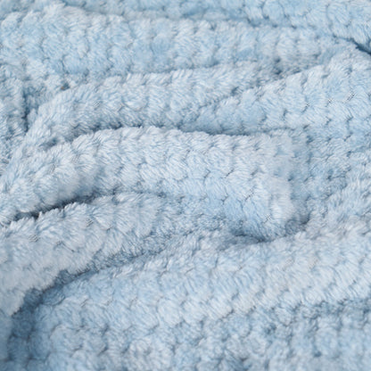 Waffle Fleece Throw – Blue