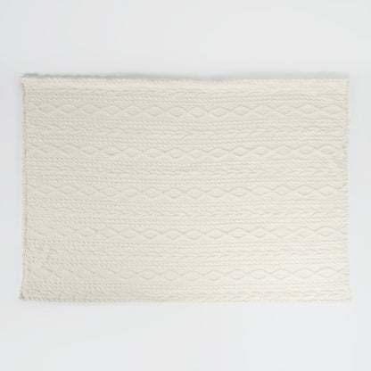 Cable Knit Sherpa Throw – Cream