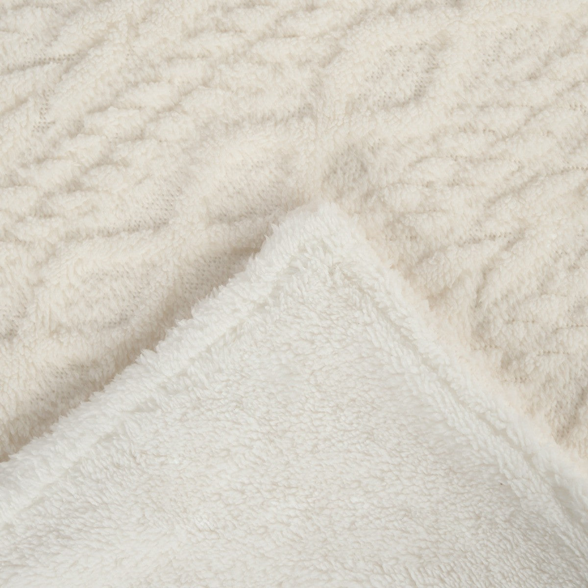 Cable Knit Sherpa Throw – Cream