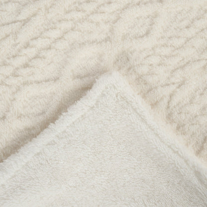 Cable Knit Sherpa Throw – Cream