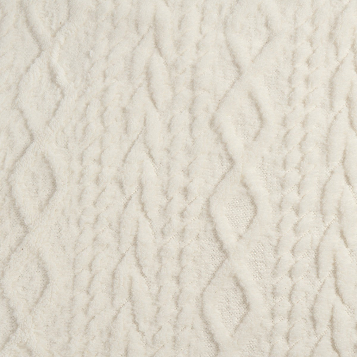 Cable Knit Sherpa Throw – Cream
