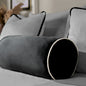 Matte Velvet Bolster Cushion – Black/Cream
