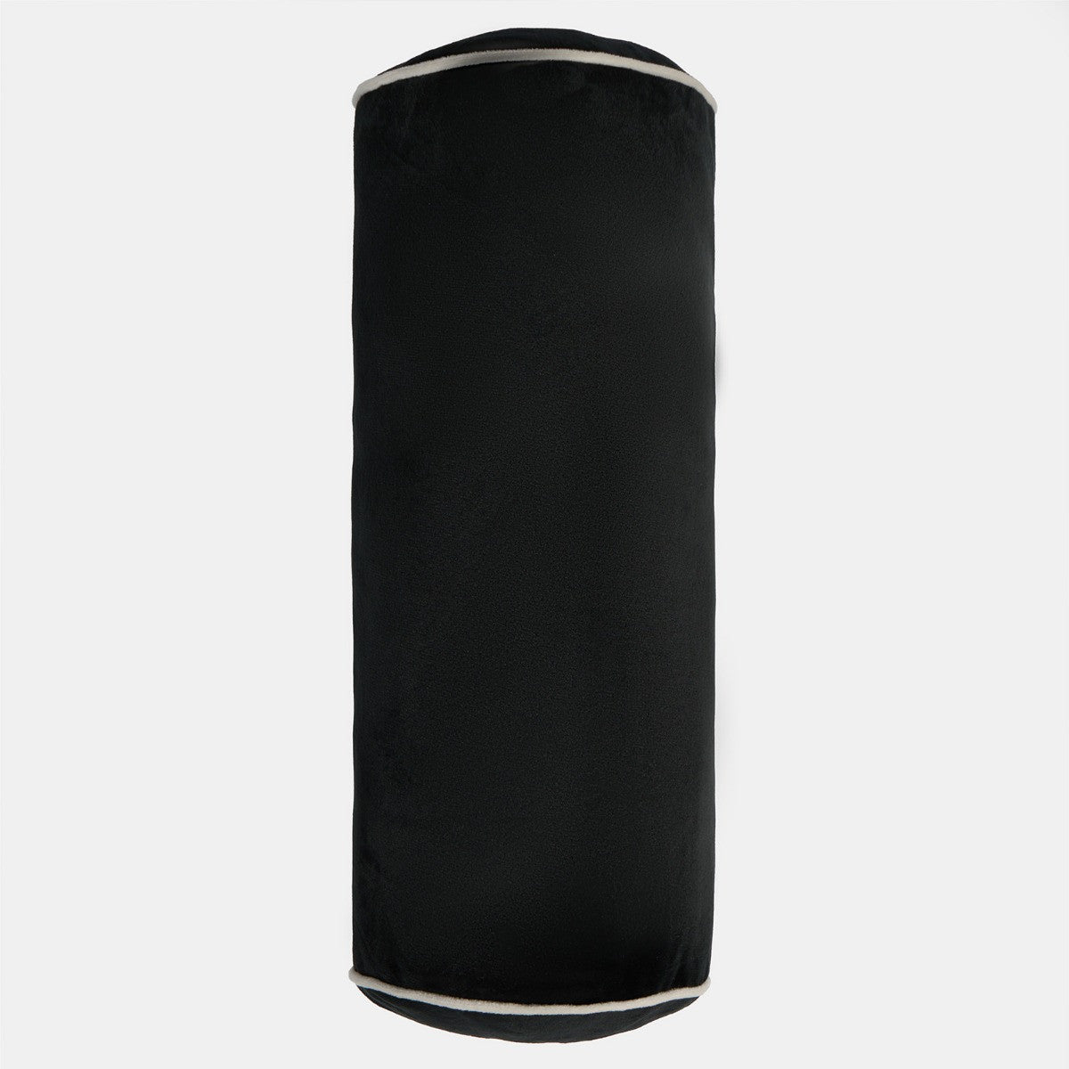 Matte Velvet Bolster Cushion – Black/Cream