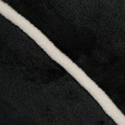 Matte Velvet Bolster Cushion – Black/Cream