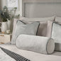 Matte Velvet Bolster Cushion – Grey/Charcoal