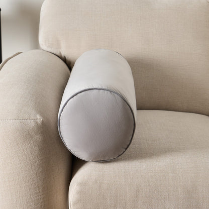 Matte Velvet Bolster Cushion – Grey/Charcoal