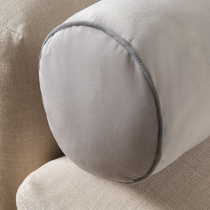 Matte Velvet Bolster Cushion – Grey/Charcoal