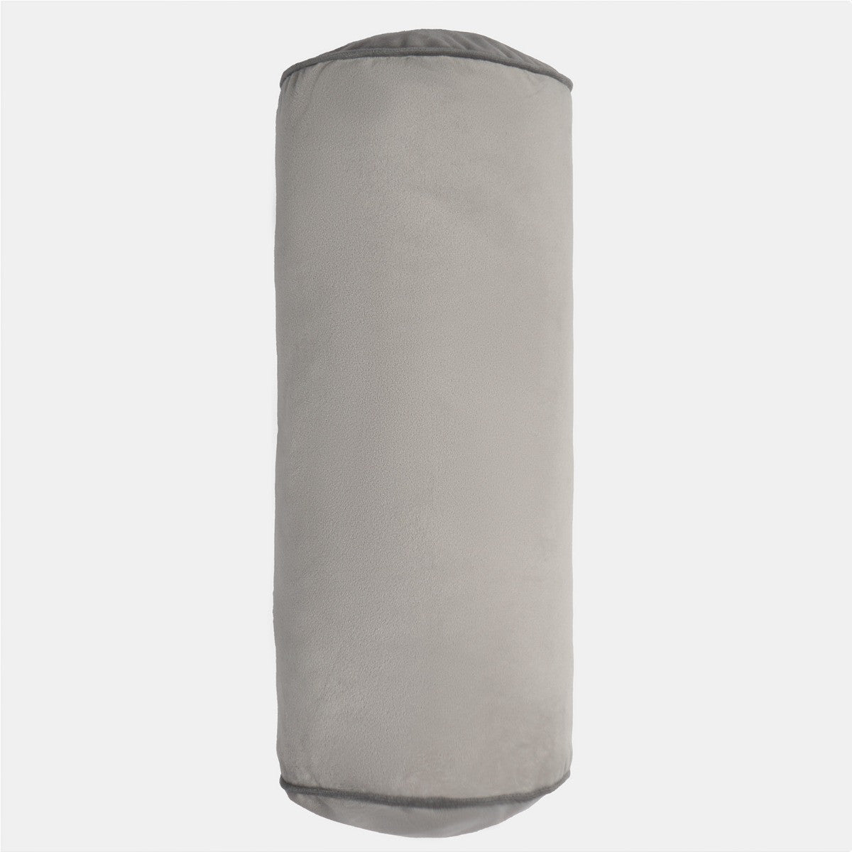Matte Velvet Bolster Cushion – Grey/Charcoal