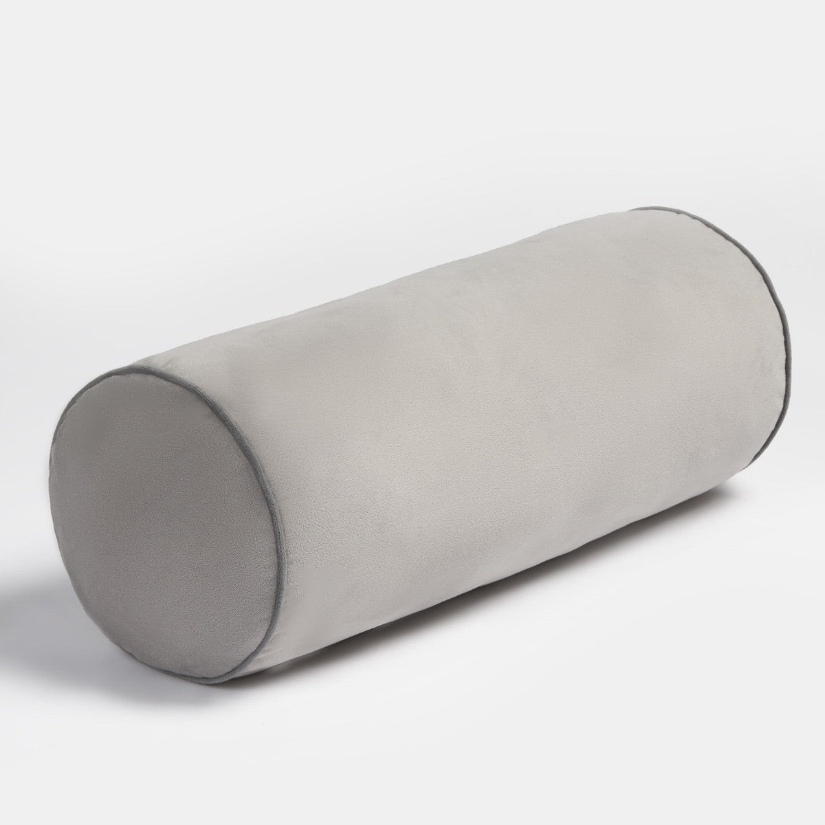 Matte Velvet Bolster Cushion – Grey/Charcoal