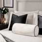 Matte Velvet Bolster Cushion – Cream/Black