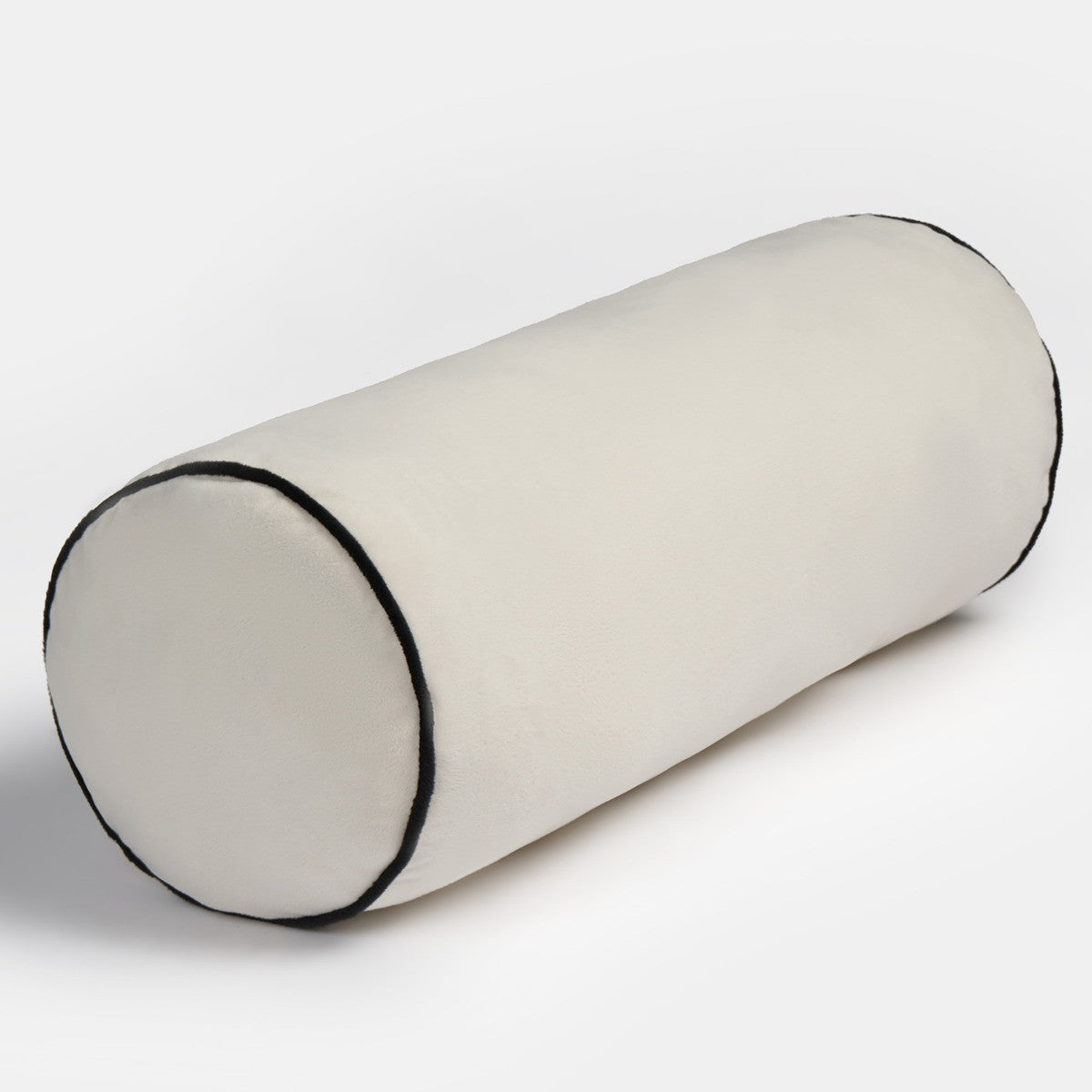 Matte Velvet Bolster Cushion – Cream/Black