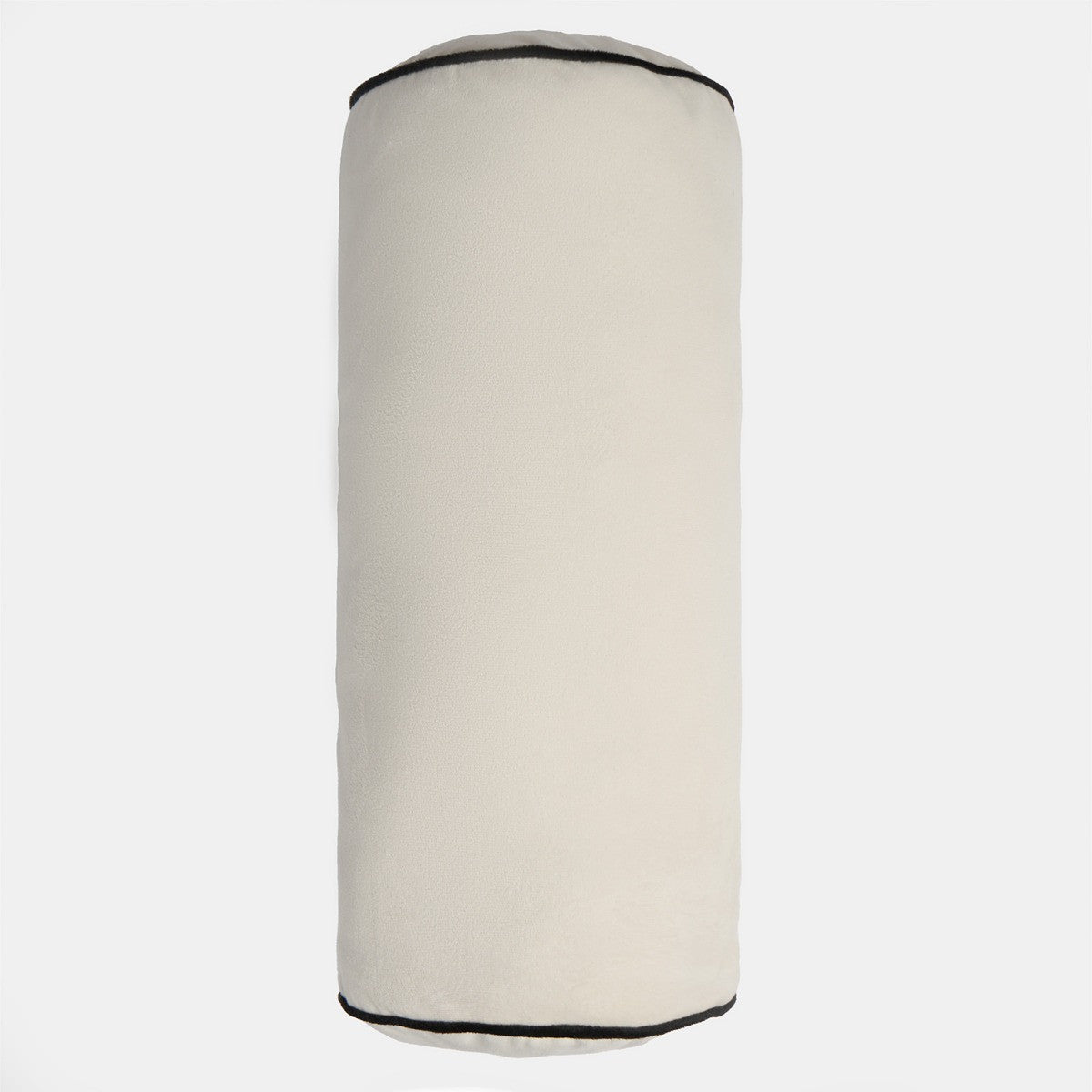 Matte Velvet Bolster Cushion – Cream/Black