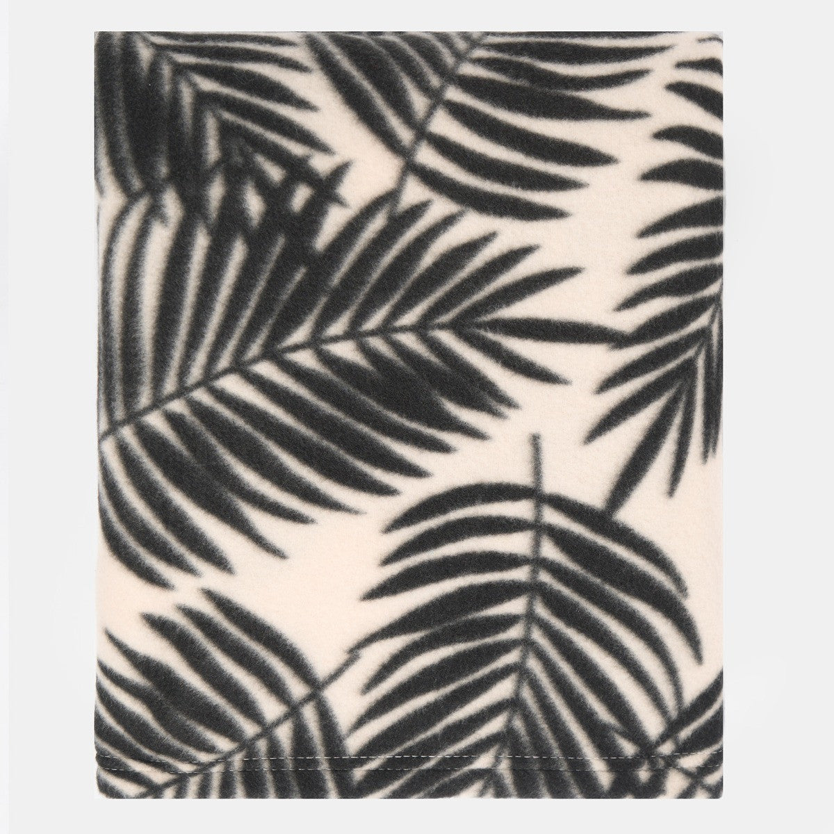 Palm Leaf Print Fleece Throw – Monochrome
