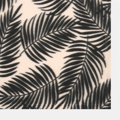 Palm Leaf Print Fleece Throw – Monochrome