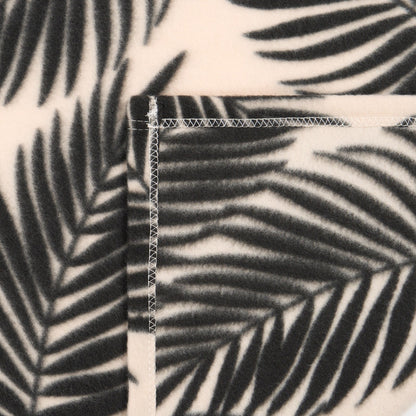 Palm Leaf Print Fleece Throw – Monochrome