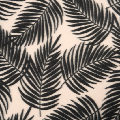 Palm Leaf Print Fleece Throw – Monochrome