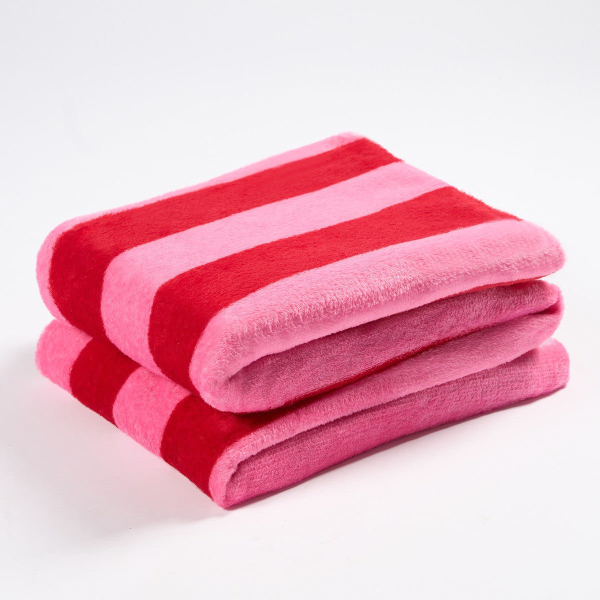 Stripe Print Ultra Soft Throw – Pink/Red