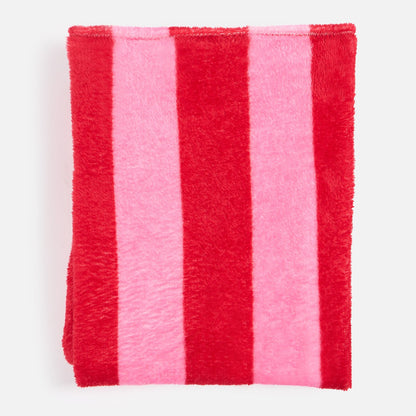 Stripe Print Ultra Soft Throw – Pink/Red