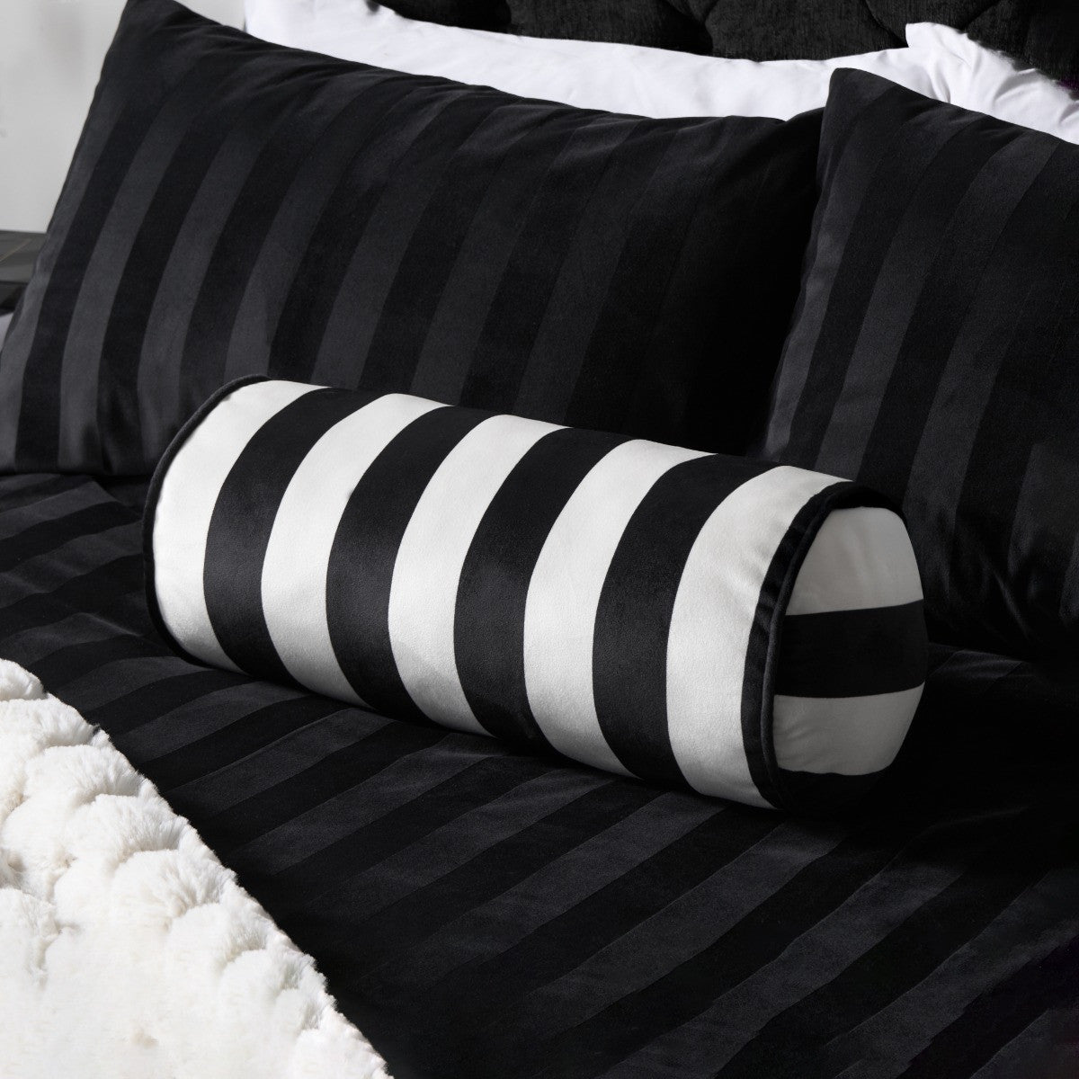 Stripe Bolster Pillow – Monochrome