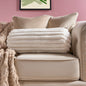 Faux Fur Ribbed Bolster Pillow – Cream