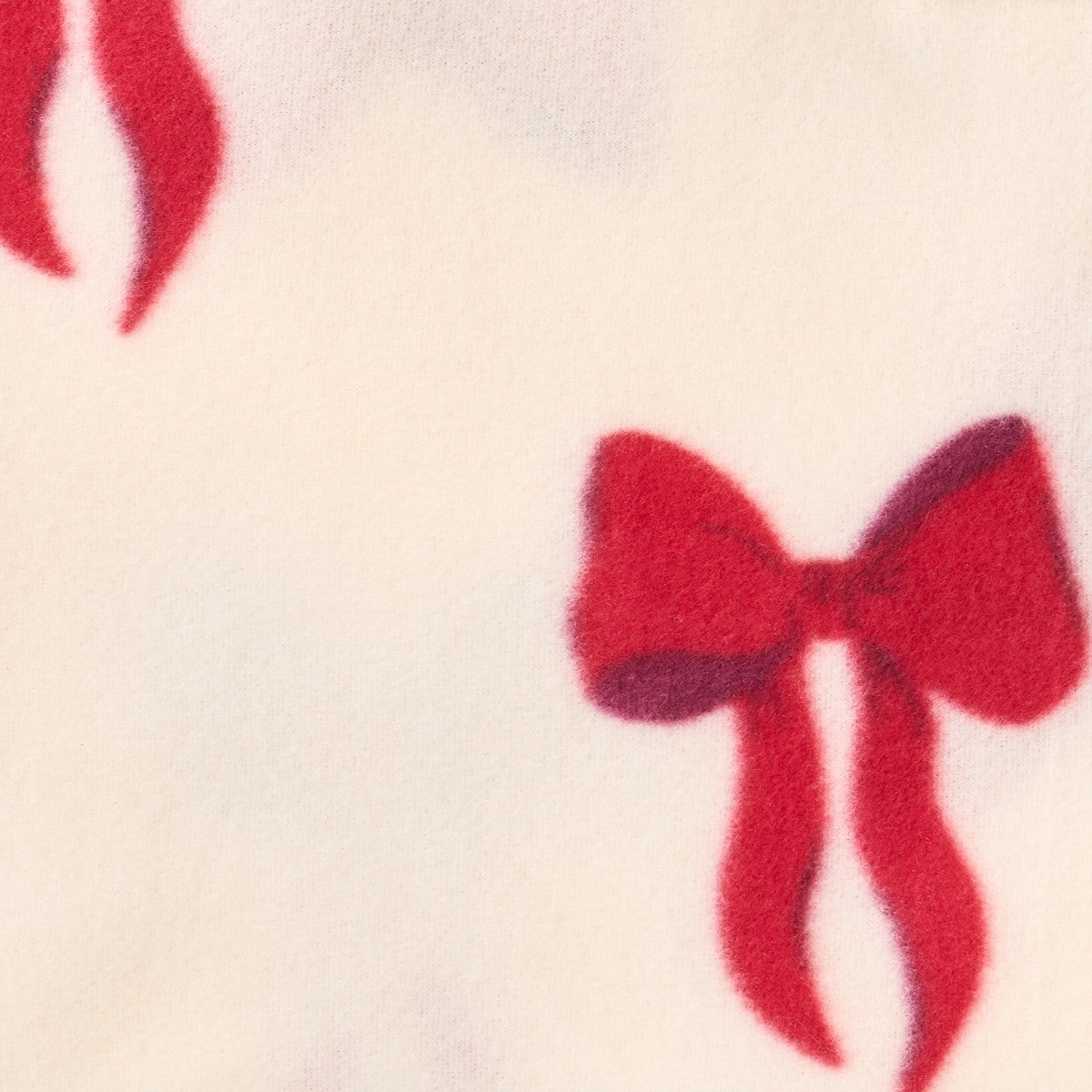 Bow Print Fleece Throw – Cream/Red