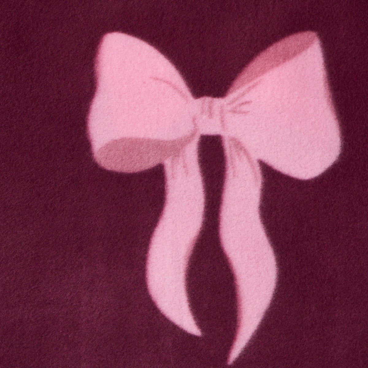 Bow Print Fleece Throw – Burgundy/Pink