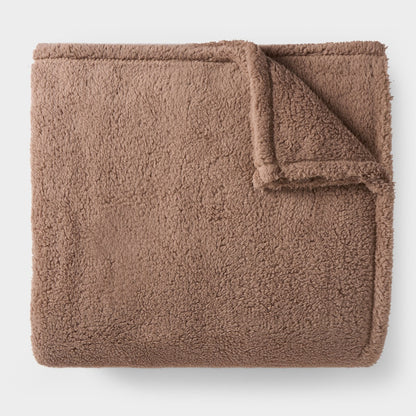 Teddy Fleece Throw – Mocha
