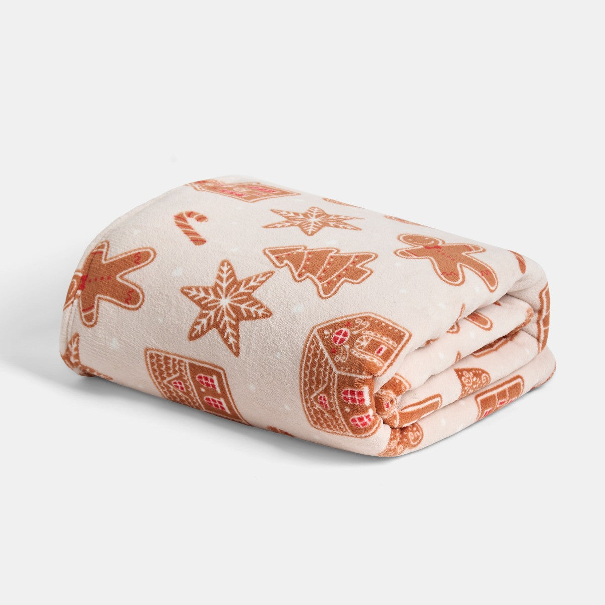 Gingerbread Print Throw – Beige