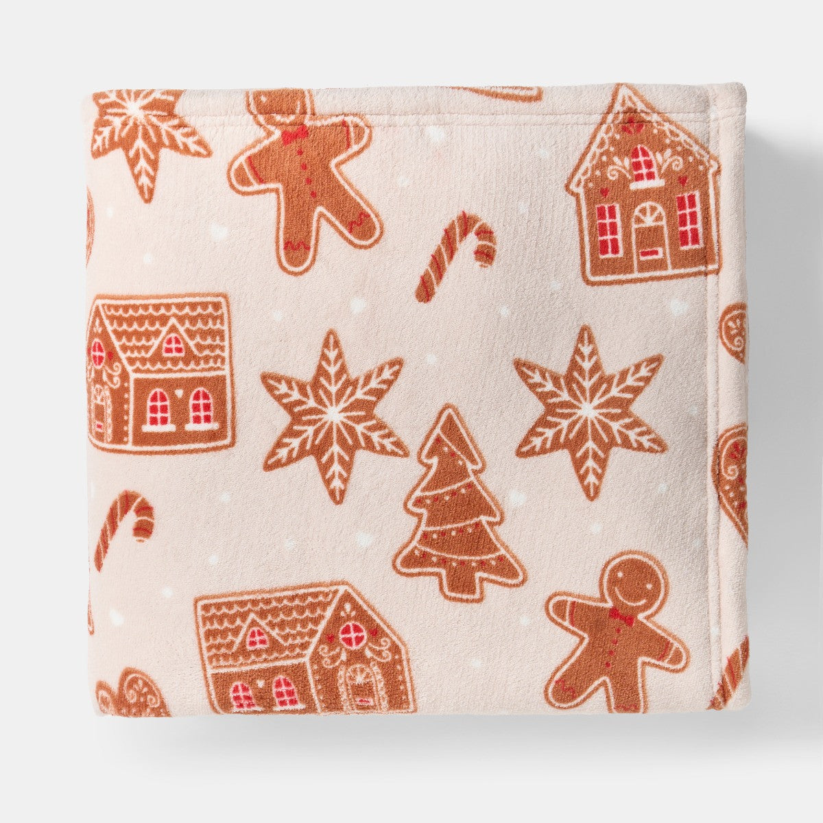 Gingerbread Print Throw – Beige