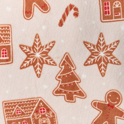 Gingerbread Print Throw – Beige
