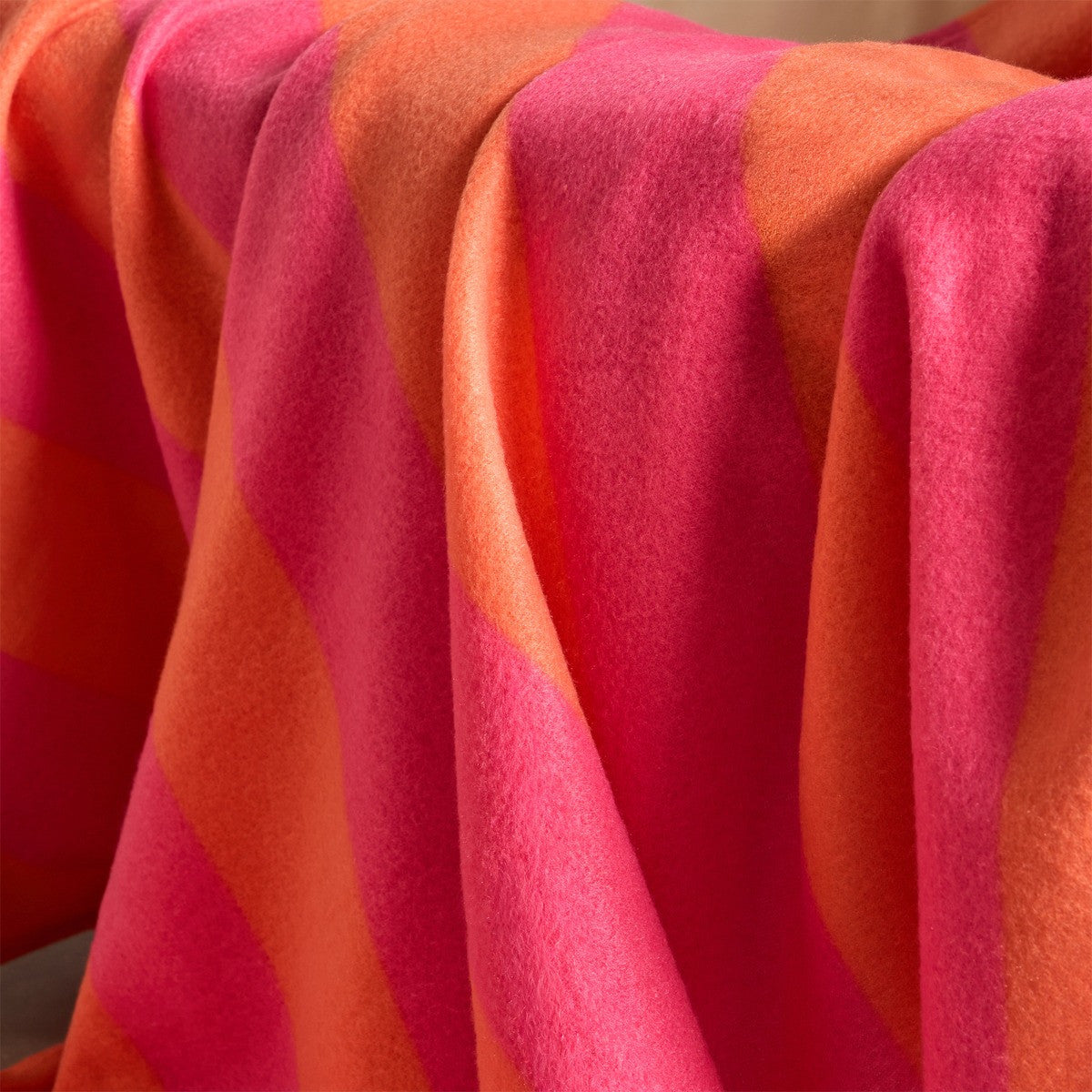 Stripe Fleece Throw – Orange/Pink