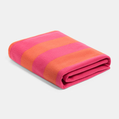 Stripe Fleece Throw – Orange/Pink