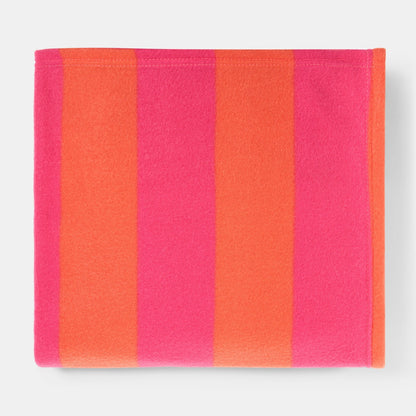 Stripe Fleece Throw – Orange/Pink