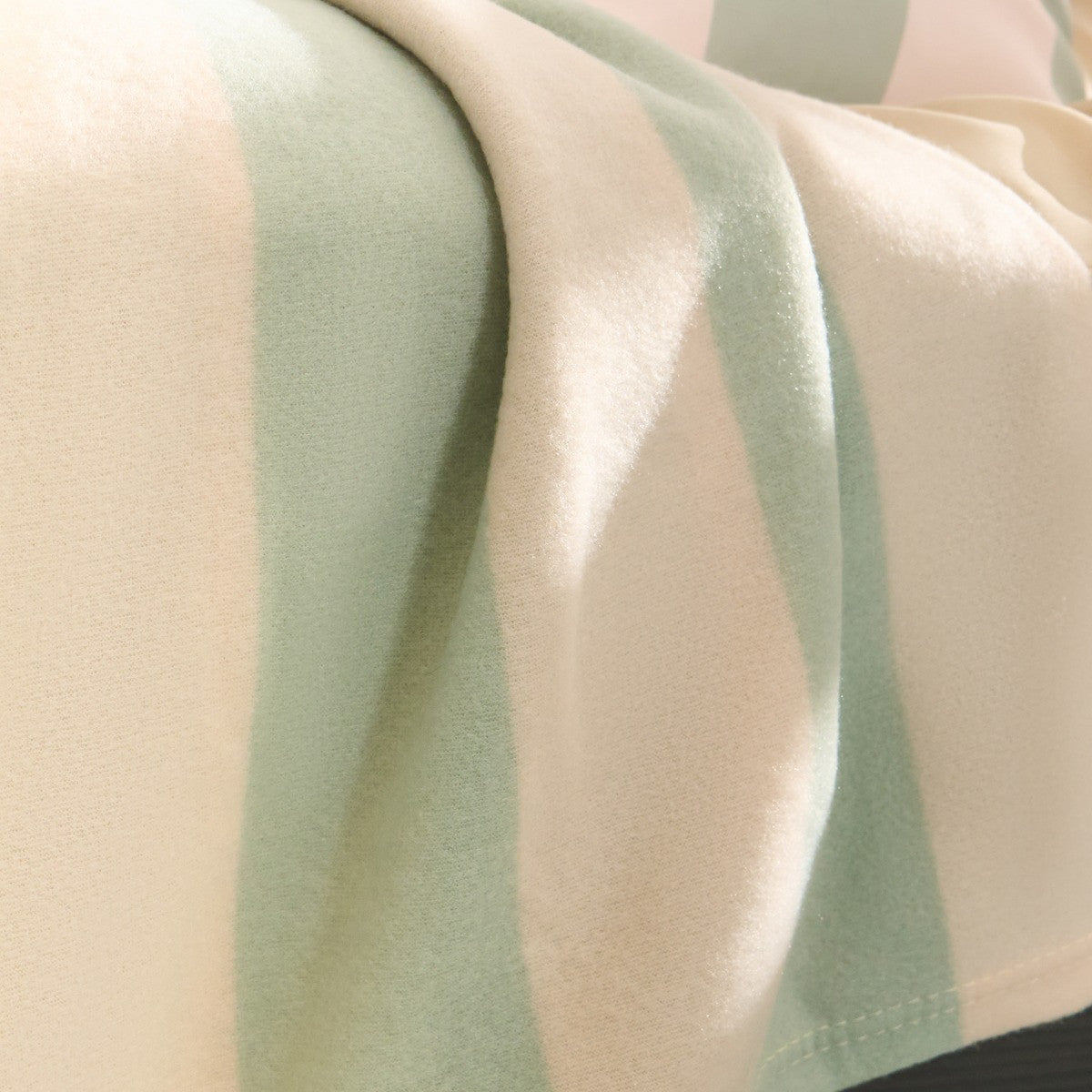 Stripe Fleece Throw – Sage/Cream