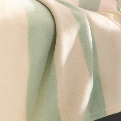 Stripe Fleece Throw – Sage/Cream