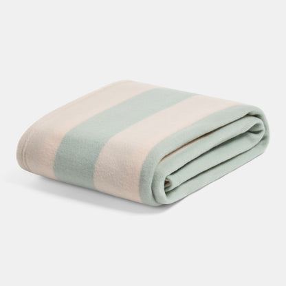 Stripe Fleece Throw – Sage/Cream