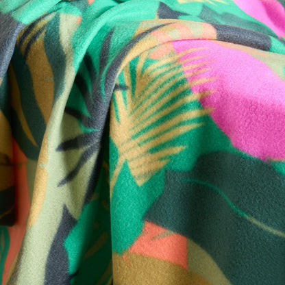 Palm Print Fleece Throw – Green