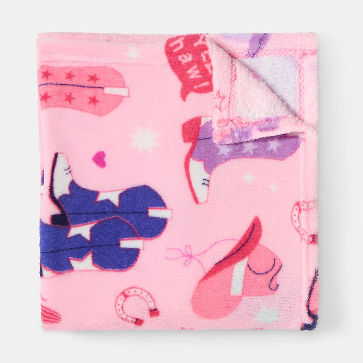 Cowboy Print Ultra Soft Throw – Pink