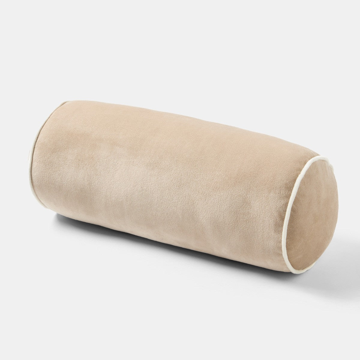 Matte Velvet Bolster Cushion – Natural/Cream