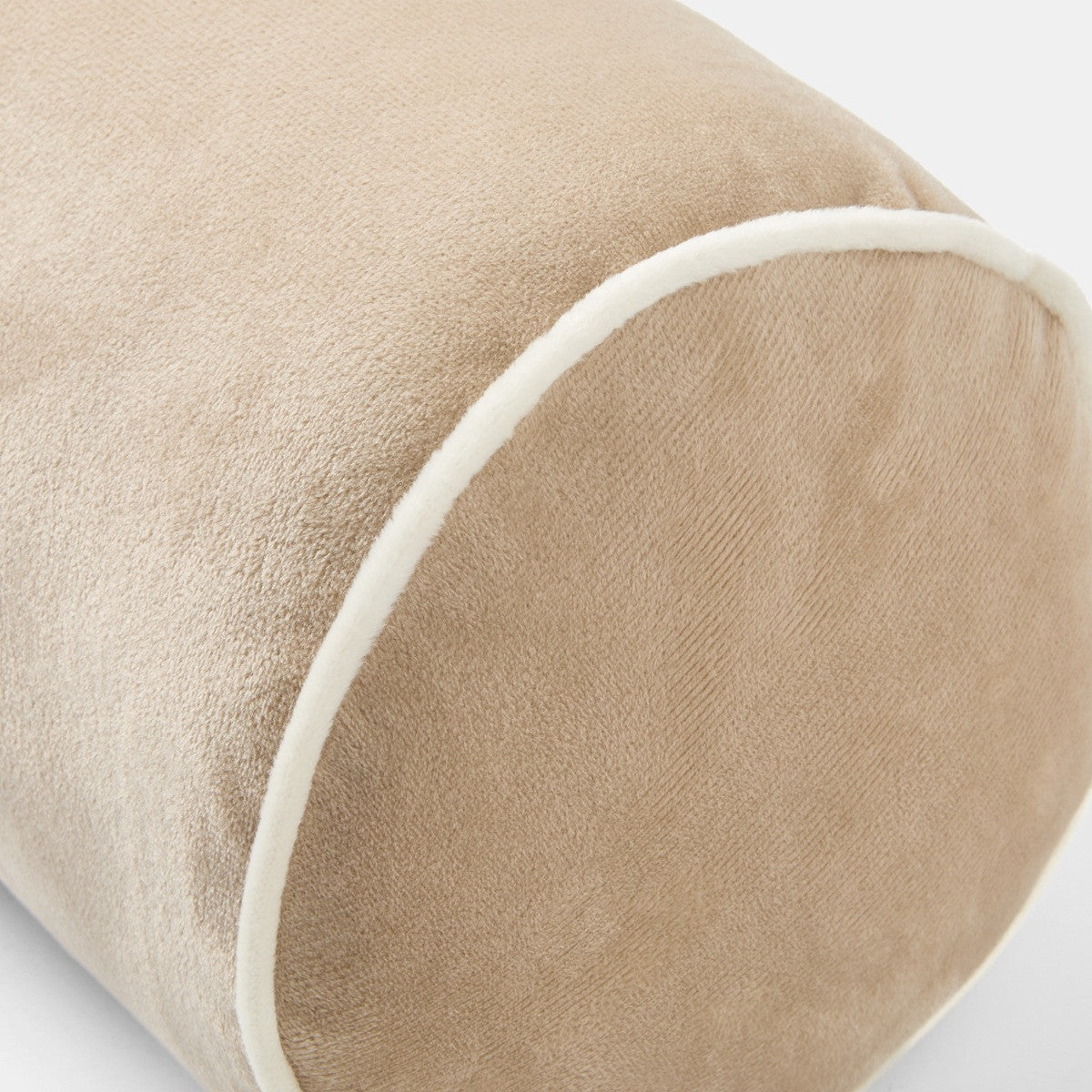 Matte Velvet Bolster Cushion – Natural/Cream