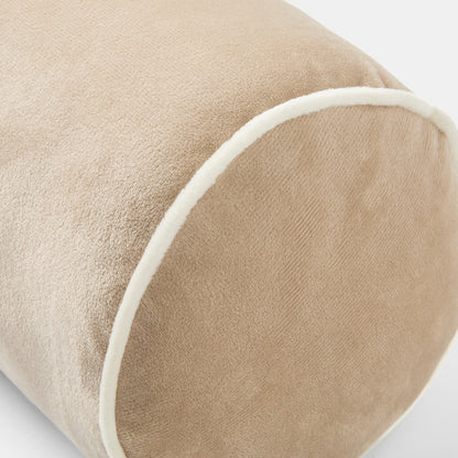 Matte Velvet Bolster Cushion – Natural/Cream