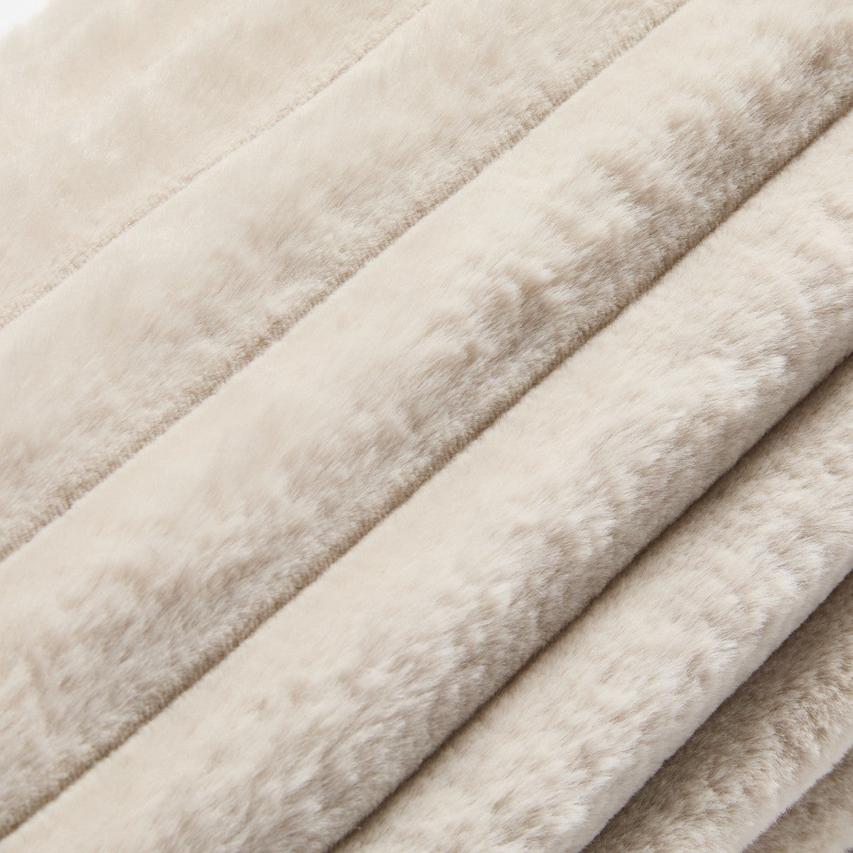 Faux Fur Ribbed Bolster Pillow – Natural