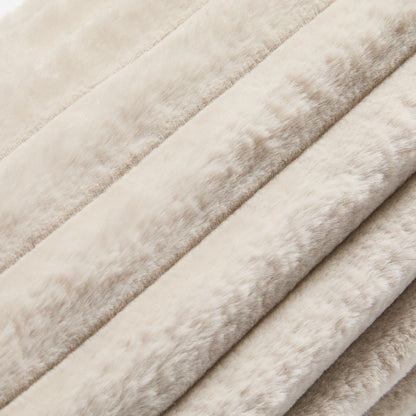 Faux Fur Ribbed Bolster Pillow – Natural