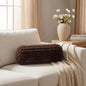 Faux Fur Ribbed Bolster Pillow – Brown