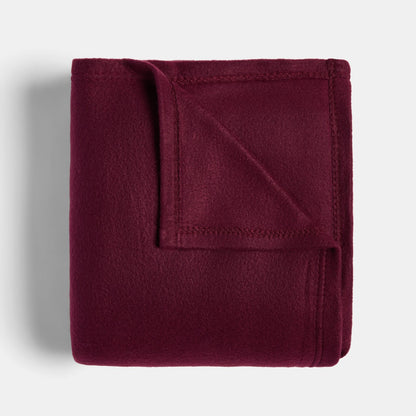 Plain Fleece Throw – Burgundy