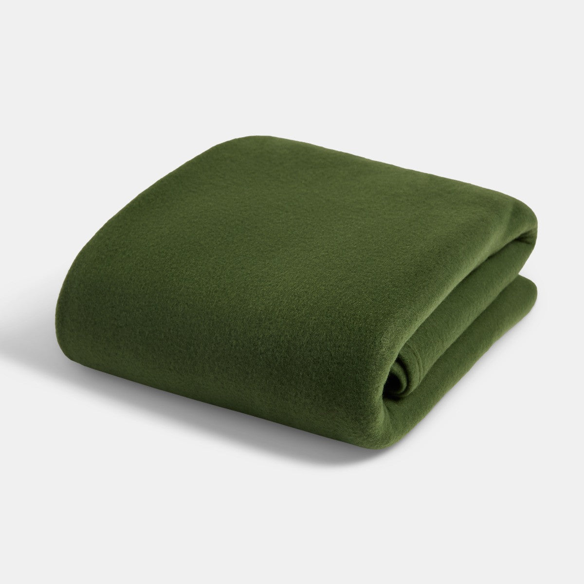 Plain Fleece Throw – Woodland Green